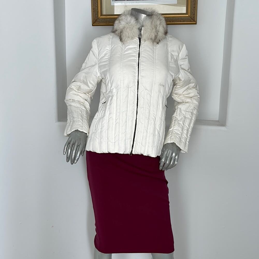 Authier Puffer Jacket With Removable Fur Collard Size 8